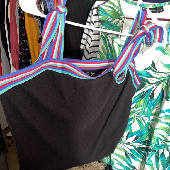 Jessica Simpson Sloane Striped Square Neck Tank Top - Picture 3 of 6